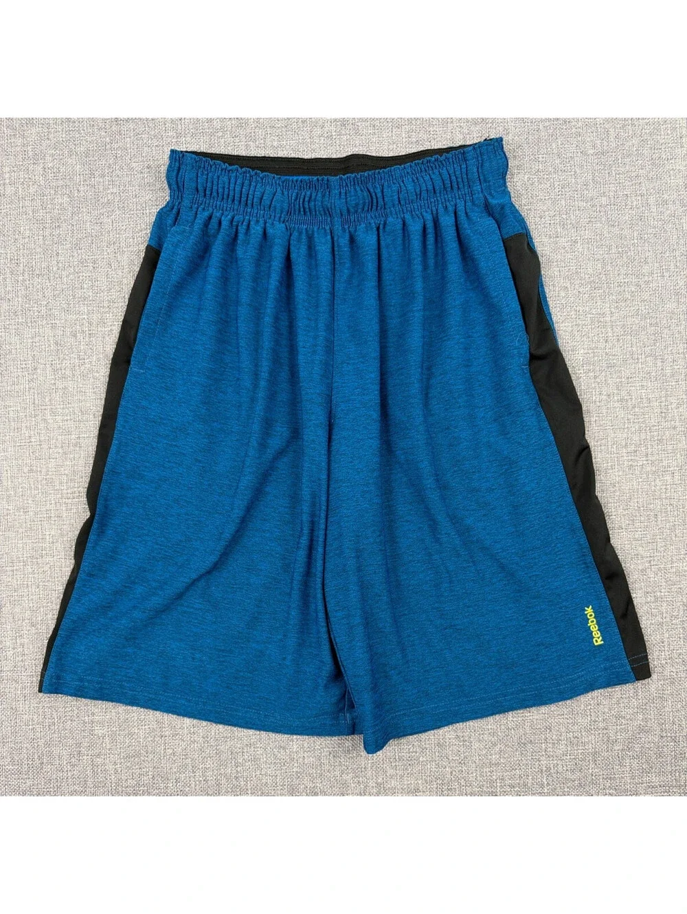 Reebok Blue/Black Athletic Performance Shorts Boys Size M Drawstring Elastic